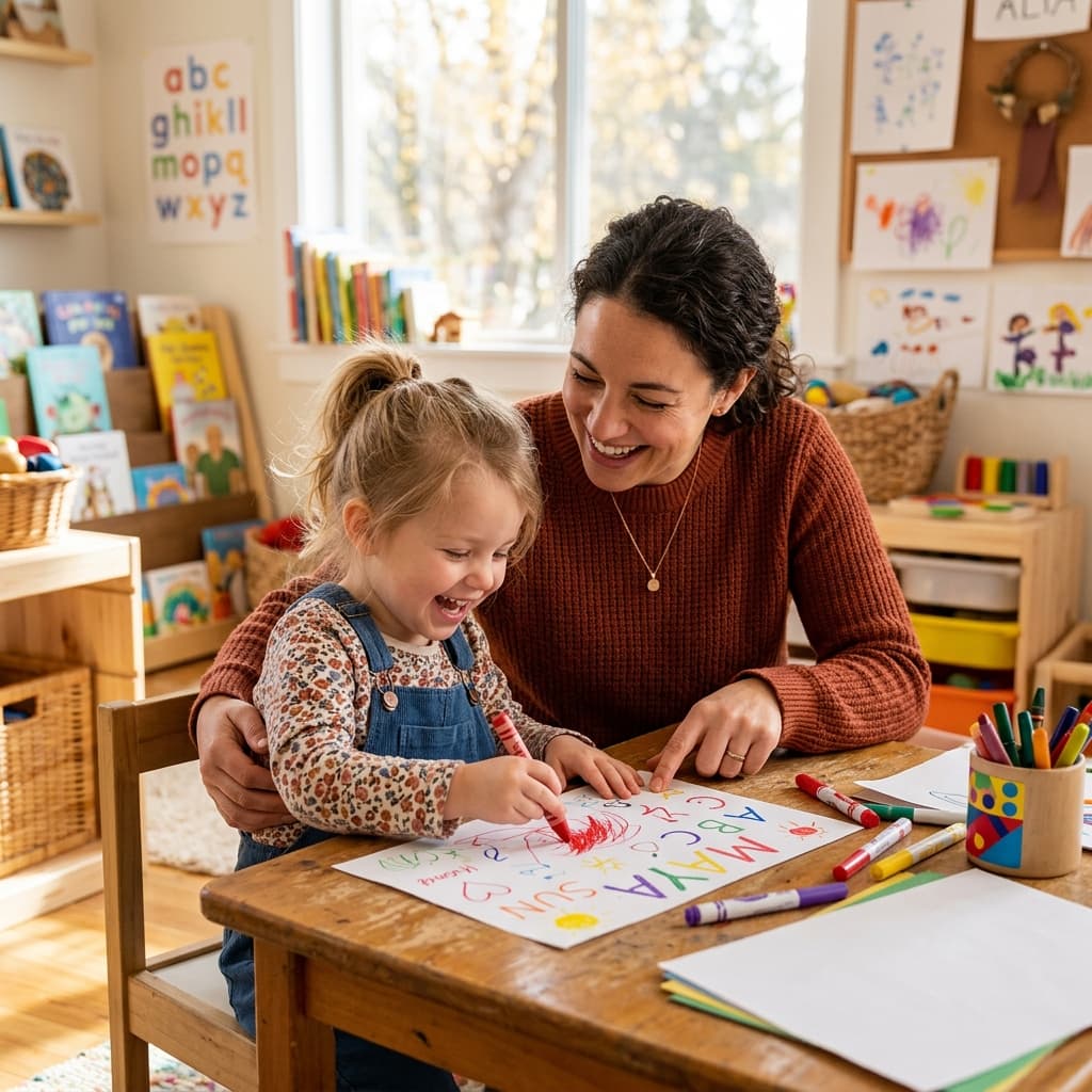 Teacher and child learning